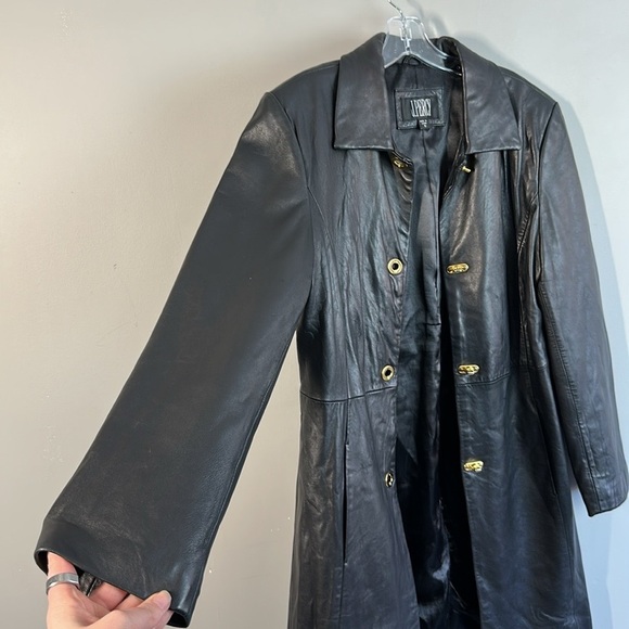 J. Percy Buttery Soft Black Leather Long Coat Size S - Picture 12 of 15